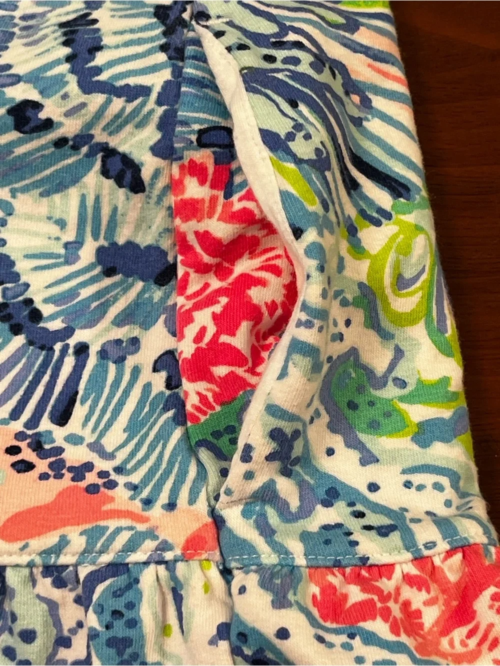 Lilly Pulitzer Girls Ivy Beach Cover Up Dress Size XL (12-14) Blue Pink Coral